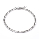 Women's 304 Stainless Steel Diamond Cut Curb Chain Bracelets BJEW-JB06018-01-1