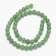 Smerigliato rotonde naturali verdi perle avventurina fili X-G-N0166-54-6mm-3