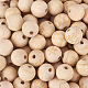 100pcs 10 perles européennes en bois naturel non fini de style WOOD-TA0001-55-4