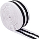BENECREAT 5 Meters/5.5 Yards 50mm Wide White and Black Striped Flat Elastic Band Stretch Knitting Band for Waistband and Sewing Craft Project OCOR-BC0012-16-3