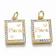 Real 16K Gold Plated Brass Micro Pave Clear Cubic Zirconia Pendants X-ZIRC-S067-194B-NF-1