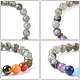 Bracelets extensibles de bijoux de yoga chakra BJEW-G554-02-4