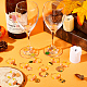 Legierungsemail mit Herbstthema und Glasweinglasanhängern AJEW-SC0002-11-4