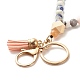 Wood & Gemstone Beaded Bracelet Wristlet Keychains KEYC-JKC00299-5
