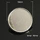真鍮製ブローチパーツ  ラウンド  銀色のメッキ  18mm  ピン：0.8mm X-KK-G220-S-1