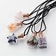 Natural & Synthetic Gemstone Glass Wishing Bottle Pendant Necklaces NJEW-JN01632-1