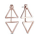 Shegraceシンプルなファッション本物のローズゴールドメッキスタッドピアス  二重の三角形と  32x16mm JE352A-1