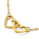 Alloy Interflocking Heart Link Bracelet with Brass Cable Chains BJEW-JB09797-3
