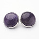 Natural Amethyst Brass Clip-on Earrings EJEW-A051-A013-2