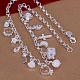 Popular Silver Color Plated Brass Rolo Chain Pendant Necklaces NJEW-BB12673-3