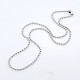 Boy's 304 Stainless Steel Ball Bead Chain Necklaces NJEW-L095-05-1