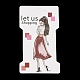 Cartoline rettangolari con clip per capelli in carta stampata per ragazza CDIS-M007-03B-1