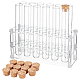 OLYCRAFT 12 Pcs Glass Test Tubes with Rack Glass Test Tubes with Cork Stoppers Clear Test Tubes with Acrylic Holder 12 Holes Tubes Rack Kit for Scientific Experiments Decorations Crafts 6.1 inch AJEW-OC0004-31-1