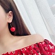 Lifelike Cherry Resin Dangle Stud Earrings EJEW-F274-01D-4