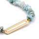 Bracelets de perles extensibles en larimar naturel BJEW-JB05431-01-2