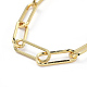 Brass Paperclip Chain Bracelets BJEW-JB05116-M-5