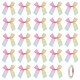 FINGERINSPIRE 36 Pcs Mini Ribbon Bows Gradient Color Ribbon Bows with Double Sided Adhesive Tape Polyester Bowknot Ornament Accessories for Gift Wrapping Wedding Favor Baby Shower Party Decoration AJEW-FG0003-75-1