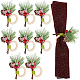 Serviettenringe aus Holz zum Thema Weihnachten AJEW-WH0261-91-1