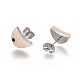 (vente d'usine de fêtes de bijoux) 304 boucles d'oreilles en acier inoxydable avec strass EJEW-F234-38P-2