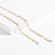 Brass Textured Paperclip Chain Necklace Making MAK-CA0001-06G-4