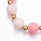Natural Pink Opal Stretch Bracelets BJEW-F264-10G-2