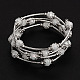 Cinque anelli di perline bracciali di vetro avvolgente BJEW-JB01962-05-1