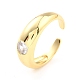 Clear Cubic Zirconia Chunky Open Cuff Ring for Women RJEW-C018-18G-4