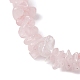 Bracelets extensibles en perles de quartz rose naturel pour femmes BJEW-JB10046-01-3