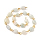Chaînes de perles d'amazonite de fleurs naturelles faites à la main AJEW-JB00794-04-2