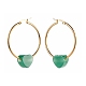 Heart Natural Green Aventurine Beads Earrings for Girl Women EJEW-JE04638-03-4