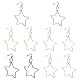 Yilisi 5 paio di orecchini pendenti con doppia stella aperta in interlock a 5 colori EJEW-YS0001-03-1