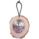 Creatcabin 1 set plat rond et 3d décorations pendentif en bois motif wapiti HJEW-CN0001-16-1