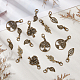 Superfindings 10 ensembles de décorations de pendentifs en alliage de feuilles et d'arbres d'automne HJEW-FH0001-47-4