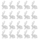 Hobbiesay 20 pièces 201 breloques en acier inoxydable 16x12mm breloques de lapin breloques de lapin animaux pendentifs de lapin de Pâques pour la fabrication de collier de pâques brecelet boucle d'oreille STAS-HY0001-02P-1
