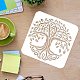 FINGERINSPIRE Tree of Life Pattern Stencils Decoration Template (8x8 inch) Plastic Tree Drawing Painting Stencils Square Reusable Stencils for Painting on Wood DIY-WH0172-391-3