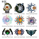 SUPERDANT 9 Styles Tarot Theme Iron on Decals Transfer Paper for T Shirts PET Heat Transfer Film Logo Stickers Sun and Moon Vinyl Heat Transfer Clothing DIY Decals Art for T-Shirt Bags Hats Jackets DIY-WH0230-071-2