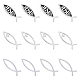 SUPERFINDINGS 12Pcs 3 Styles Acrylic Jesus Fish Waterproof Car Stickers DIY-FH0006-25A-1