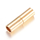 真鍮製マグネットクラスプ  コラム  ライトゴールド  20x7mm  半分穴：6mm KK-T008-04KC-2