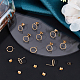 Beebeecraft 20Pcs/Box 18K Gold Plated Stud Earrings with Loop Twisted Circle Geometry Earring Posts with 20Pcs Butterfly Ear Back for Women Girl Jewelry Making DIY Crafts KK-BBC0003-41-5