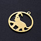 201ステンレス鋼ペンダント  象の輪  ゴールドカラー  22.5x20x1mm  穴：1.5mm STAS-S105-JN373-2-2