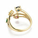 Brass Micro Pave Cubic Zirconia Finger Rings RJEW-S045-007G-NR-4