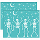 OLYCRAFT 2Pcs 11x8.6 Inch Self-Adhesive Silk Screen Printing Stencil Halloween Theme Silk Screen Stencil Skeleton Star Moon Mesh Transfer Skull Stencils for Painting on Wood DIY T-Shirt Fabric DIY-WH0338-197-1
