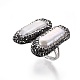 (venta de fábrica de fiestas de joyería) anillos de dedo ajustables con rhinestone de arcilla polimérica RJEW-K229-D02-4