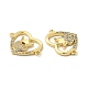 Brass Micro Pave Clear Cubic Zirconia Connector Charms KK-E068-VB350-2