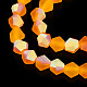 オーストリアのクリスタルバイコーンすりガラスビーズ連売りを模倣します。  グレードAA  多面カット  オレンジ  2x2.5mm  穴：0.7mm  約162~185個/連  12.76~14.61(32.4cm~37.1) GLAA-F029-TM2mm-A23-4
