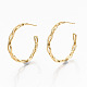 Brass Half Hoop Earrings KK-R117-055G-NF-4