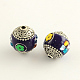 Round Handmade Rhinestone Indonesia Beads IPDL-Q036-17-1