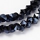 Completos plateados hilos de abalorios de cristal de diamante de forma EGLA-J100-FP01-1