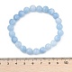 Bracciali elasticizzati con perline di giada bianca naturale e tinta&nbsp;BJEW-K212-B-018-5
