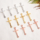 CHGCRAFT 60pcs Sideways Cross Alloy Connector Charms Mixed Color Links for DIY Bracelet Necklace Jewelry Craft Making PALLOY-CA0001-04-8